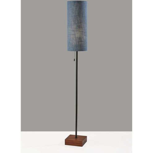 Trudy 62 inch 100.00 watt Black Floor Lamp Portable Light in Blue