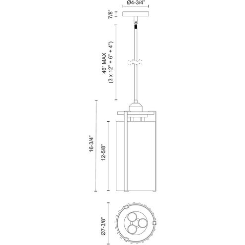 Alora Mood Belmont 3 Light 7.38 inch Aged Gold Pendant Ceiling Light