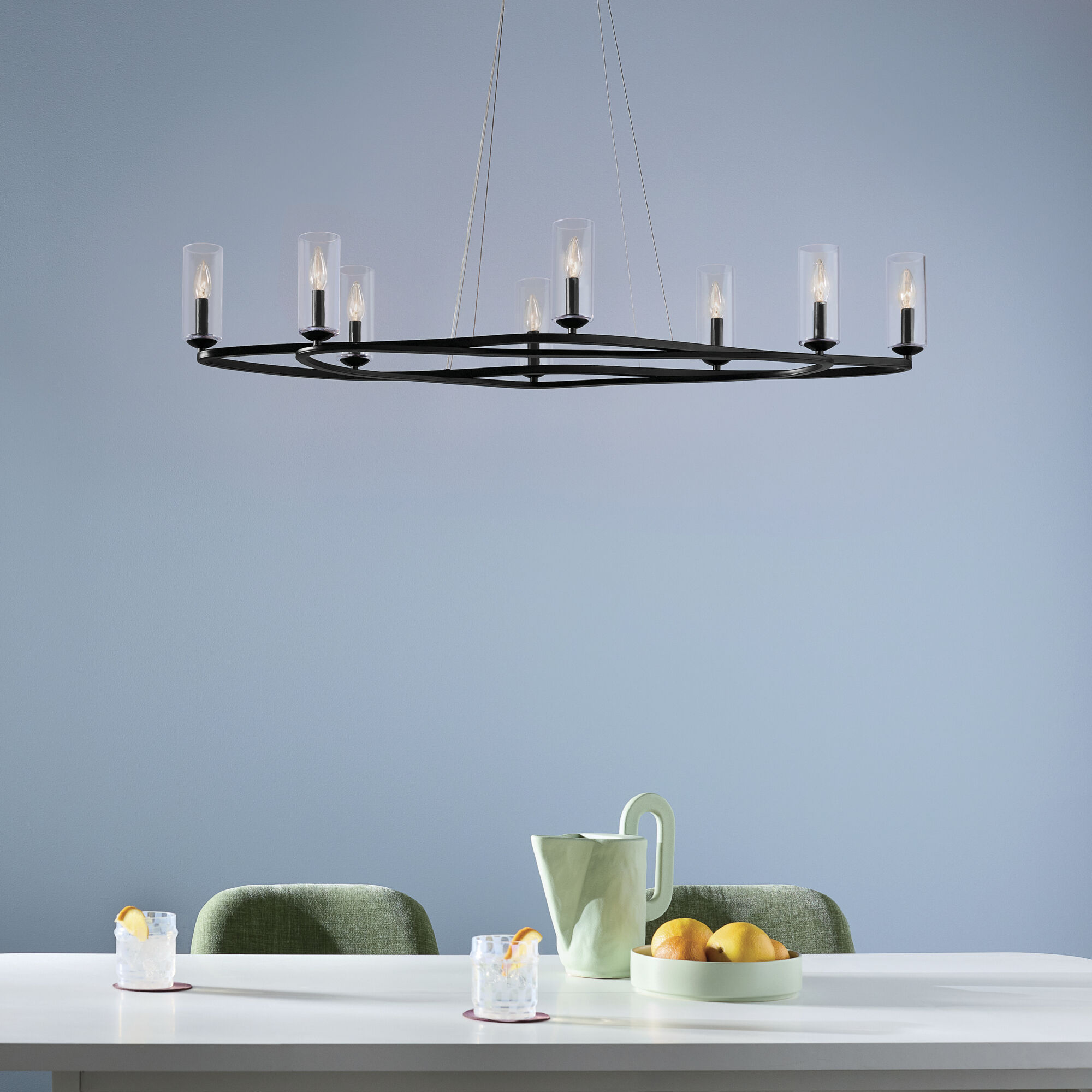 Harpin Linear Chandelier Ceiling Light in Black