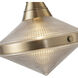 Willard 2 Light 40.63 inch Vintage Brass/Prismatic Glass Linear Pendant Ceiling Light in Clear Prismatic Glass