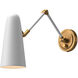 Alora Mood Daniel 1 Light 5 inch Aged Gold and White Bath Vanity Light Wall Light