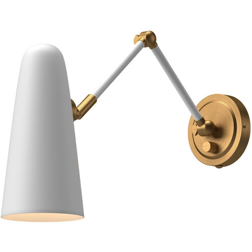 Alora Mood Daniel 1 Light 5 inch Aged Gold and White Bath Vanity Light Wall Light