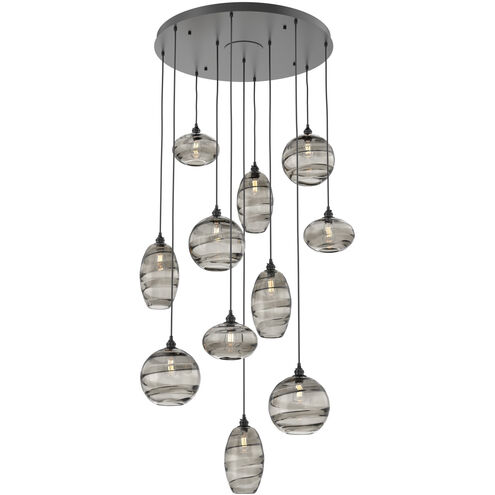Misto 11 Light 36.6 inch Matte Black Chandelier Ceiling Light, Round Multi-Port