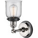 Franklin Restoration Small Bell 1 Light 5 inch Polished Nickel Semi-Flush Mount Ceiling Light in Clear Glass