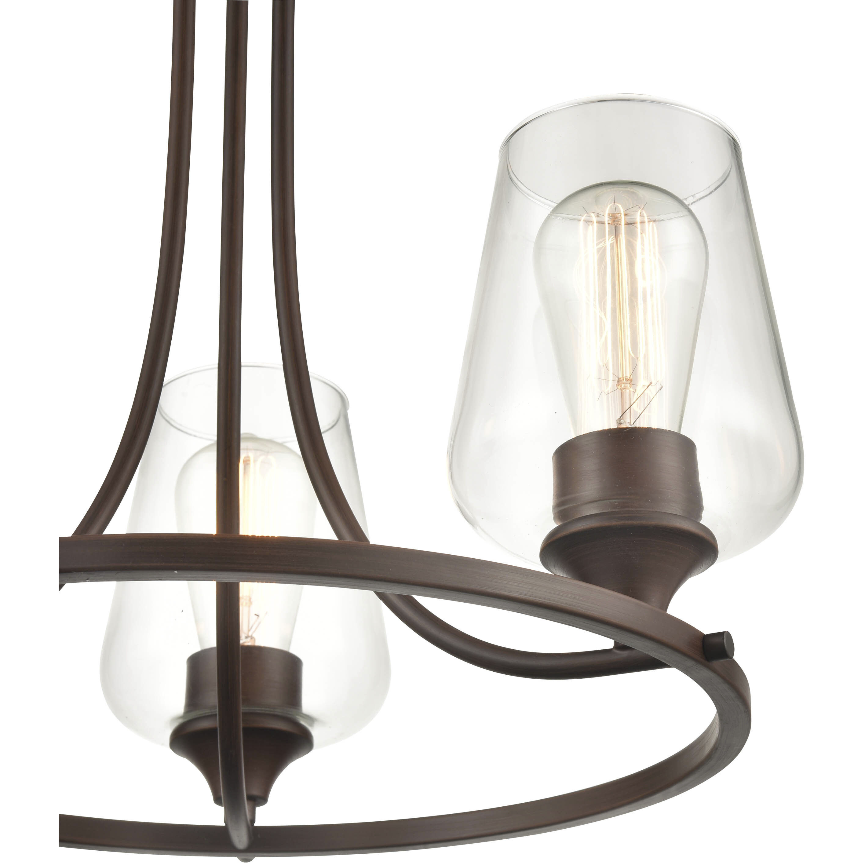 Ashford 3 Light 18 inch Rubbed Bronze Chandelier Ceiling Light