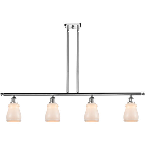 Ballston Ellery 4 Light 48 inch Polished Chrome Island Light Ceiling Light in White Glass, Ballston