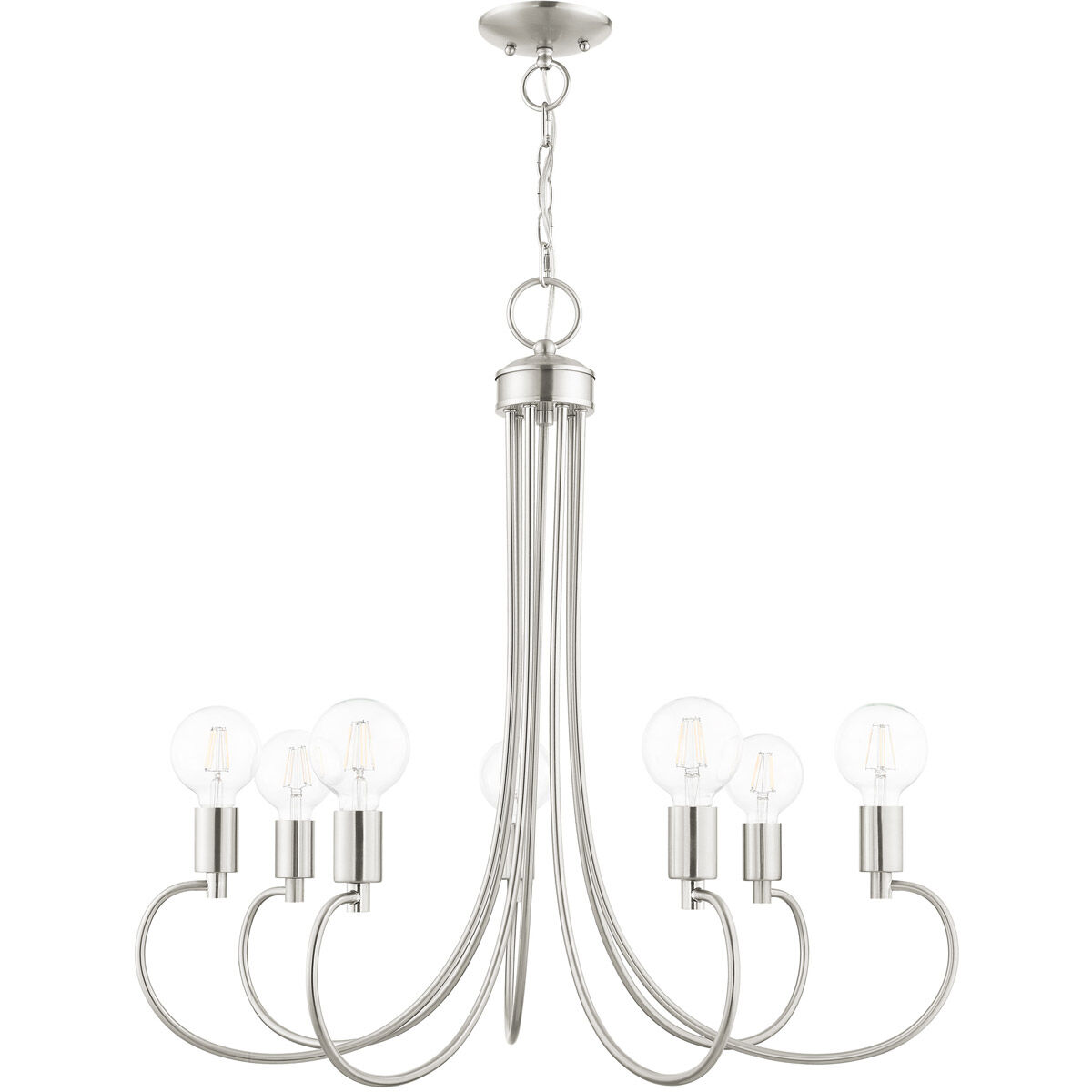 Bari 7 Light 30 inch Brushed Nickel Chandelier Ceiling Light