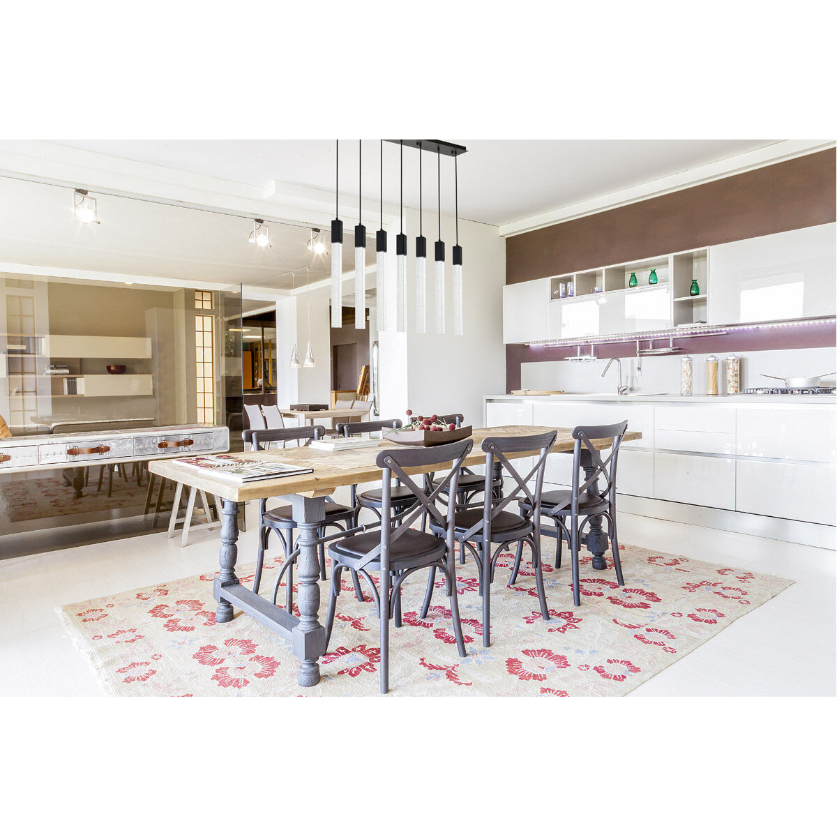 Weston 7 Light 42 inch Black Pendant Ceiling Light