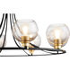 Clarion 8 Light 33 inch Noir and Aged Brass Chandelier Ceiling Light