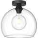 Castilla 1 Light 11.88 inch Matte Black Flush Mount Ceiling Light in Clear Glass