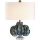 Ruffle Up 23 inch 150 watt Blue and Green and Brown Glaze with Antique Brass Table Lamp Portable Light