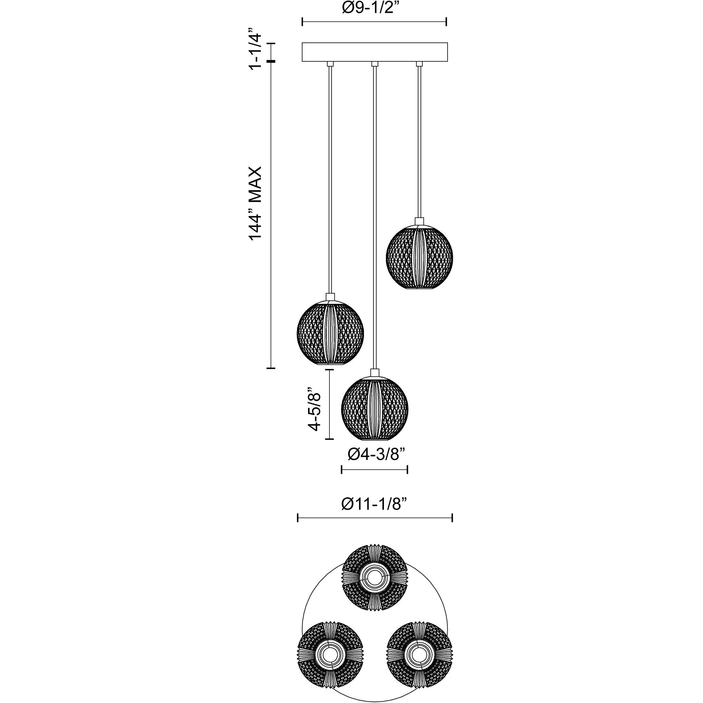 Marni Multi Pendant Ceiling Light in Polished Nickel