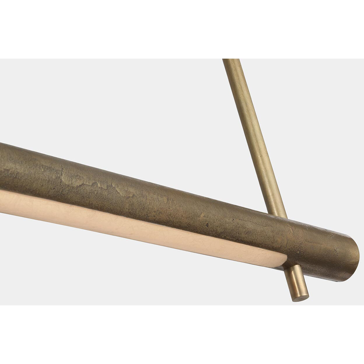 Anne-Marie Barton Stahl Linear Chandelier Ceiling Light in Museum Brass