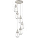 Malone 6 Light 16.63 inch Brushed Satin Nickel Multi Pendant Ceiling Light in Clear Glass