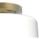 Fiero 1 Light 10 inch Matte White with Gold Semi Flush Mount Ceiling Light