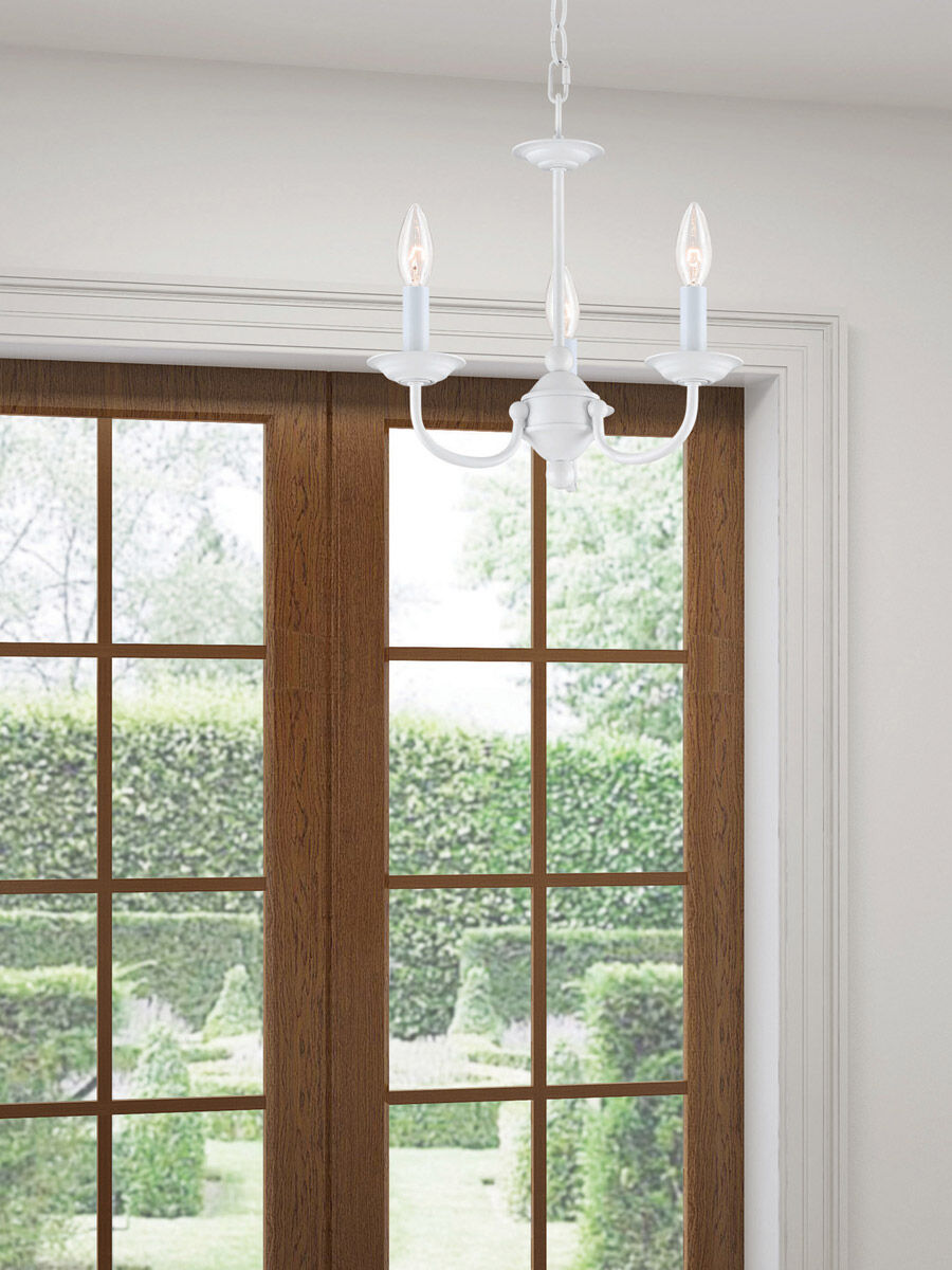 Home Basics 3 Light 14 inch White Mini Chandelier Ceiling Light