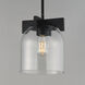 Scoop 1 Light 8 inch Black Single Pendant Ceiling Light in Clear