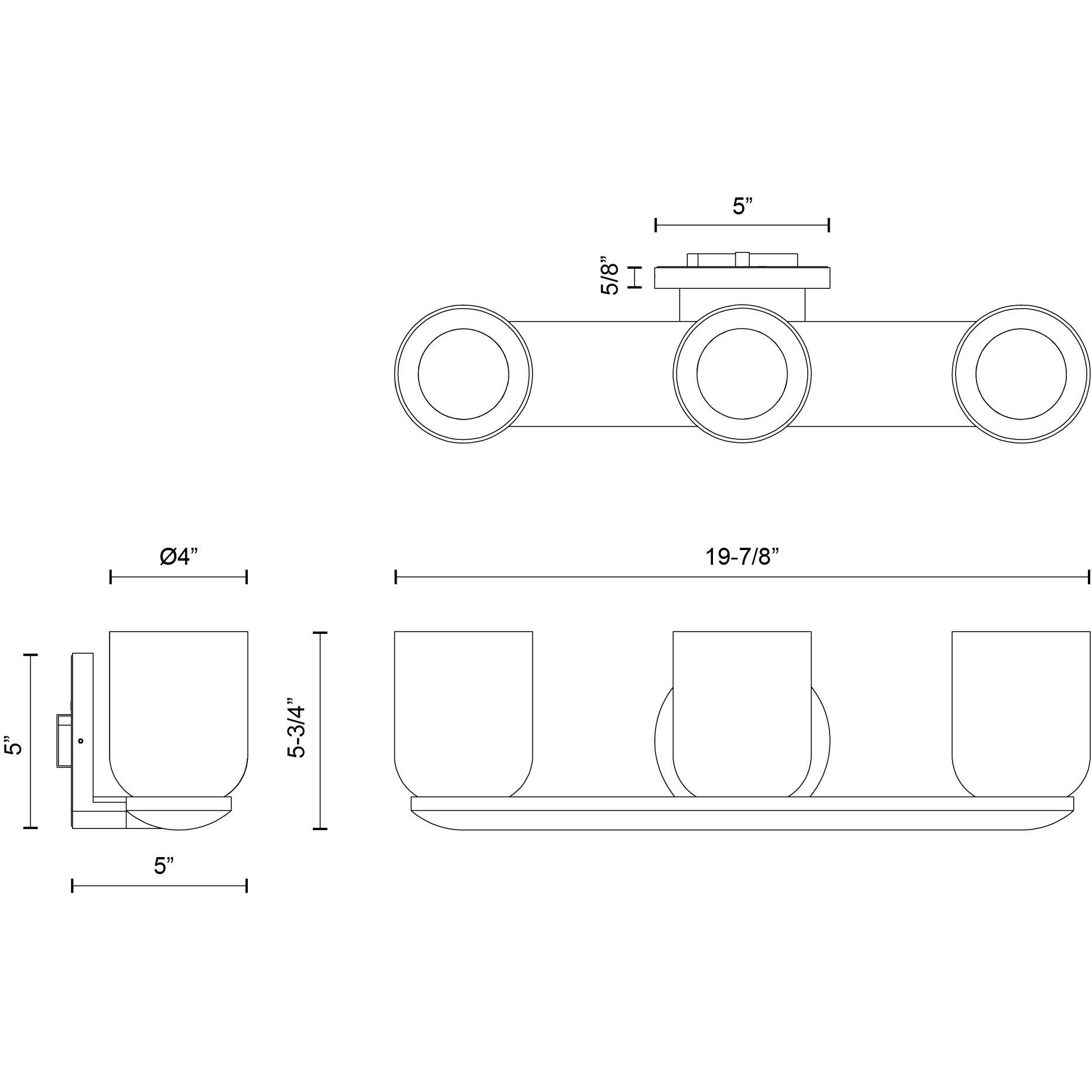 Cedar Bath Vanity Light Wall Light in Black