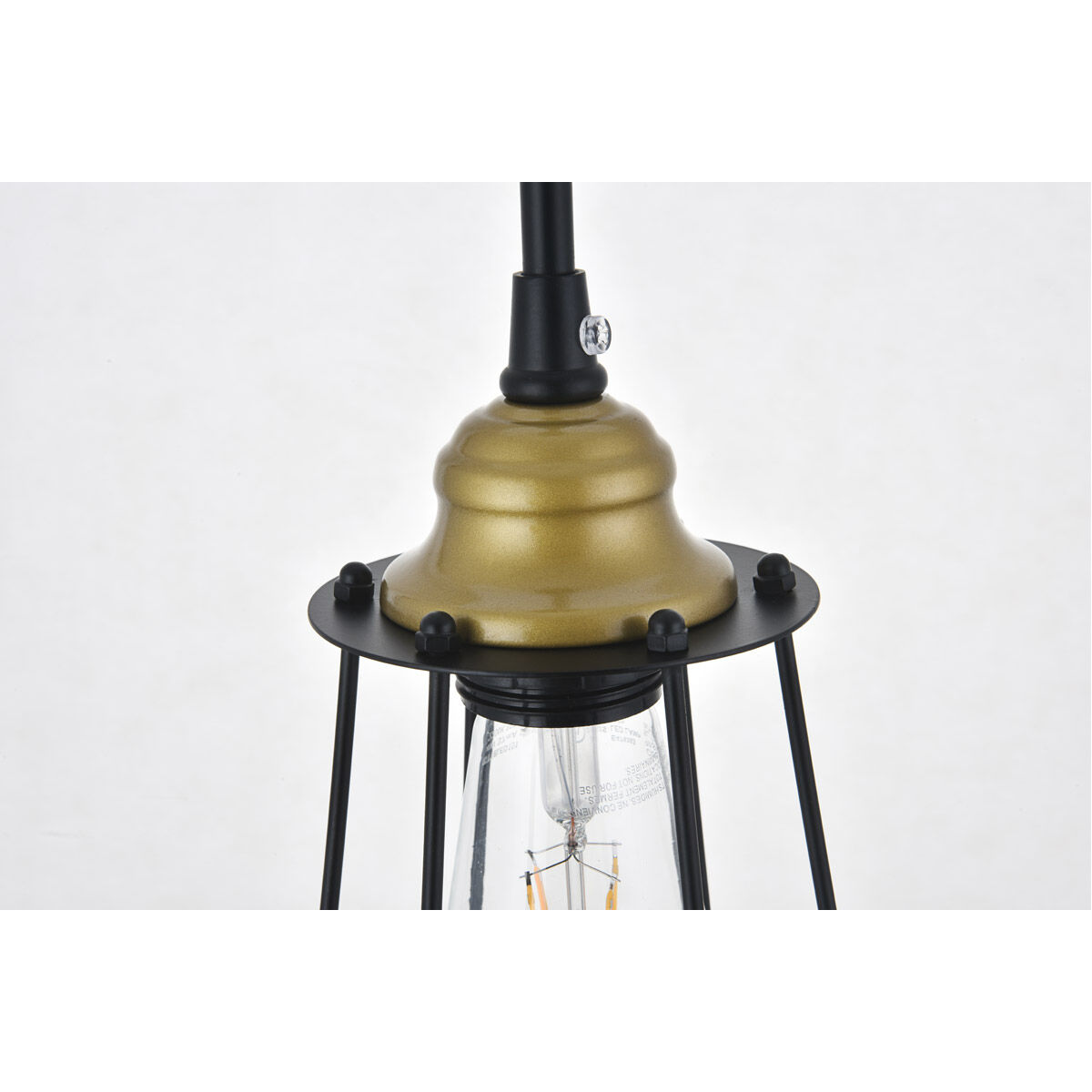 Auspice 1 Light 5.3 inch Brass and Black Pendant Ceiling Light