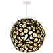 Groovy LED 36 inch Black-Gold White Pendant Ceiling Light in 36in., Black and Gold
