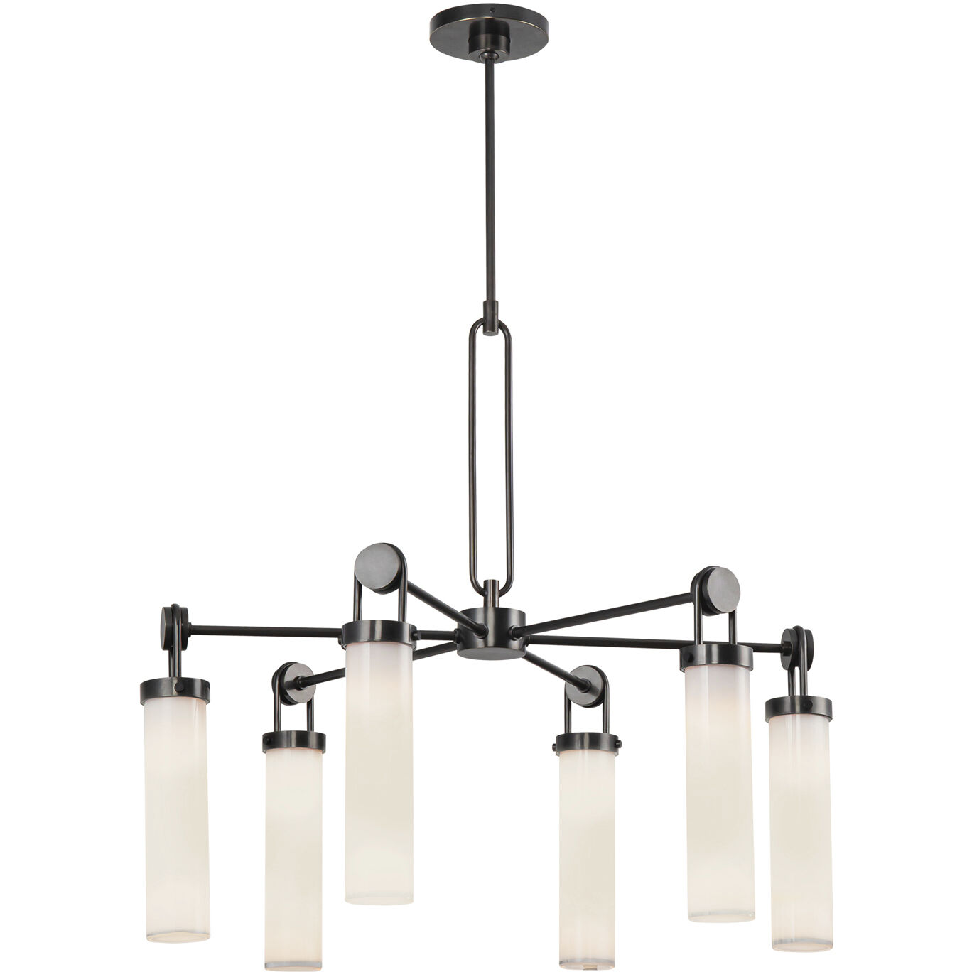 Wynwood 6 Light 32.13 inch Urban Bronze/Glossy Opal Chandelier Ceiling Light