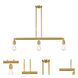 Franklin Restoration Bare Bulb 3 Light 38 inch Satin Gold Island Light Ceiling Light