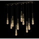 Link 10 Light 44.5 inch Modern Brass Pendant Ceiling Light in Clear Bubble, Rectangular