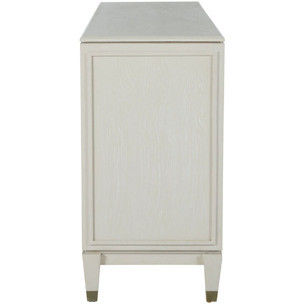 Strella Stainless Champagne / Cerused White Cabinet