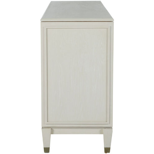 Strella Stainless Champagne / Cerused White Cabinet