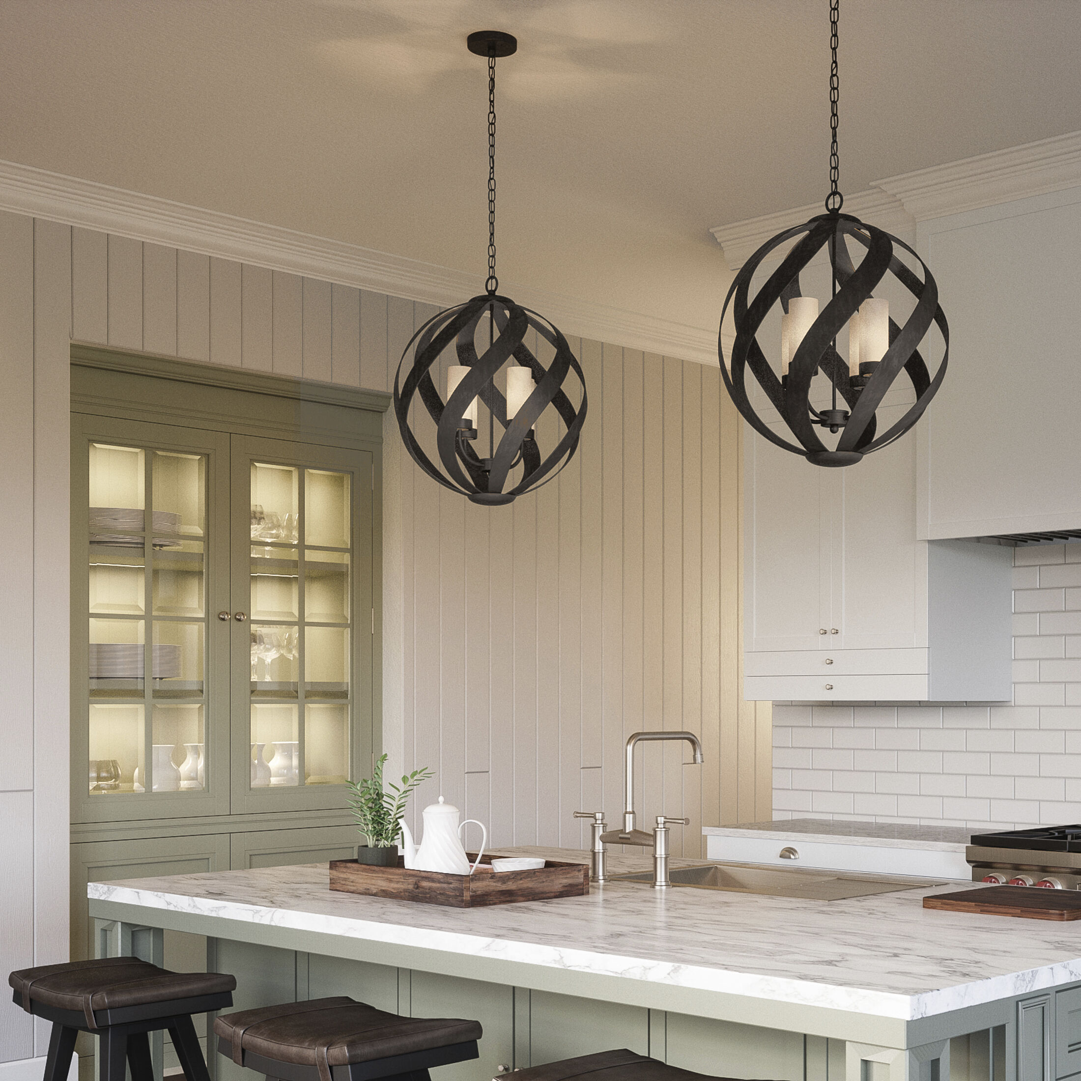 Blacksmith 4 Light 20 inch Old Black Finish Pendant Ceiling Light