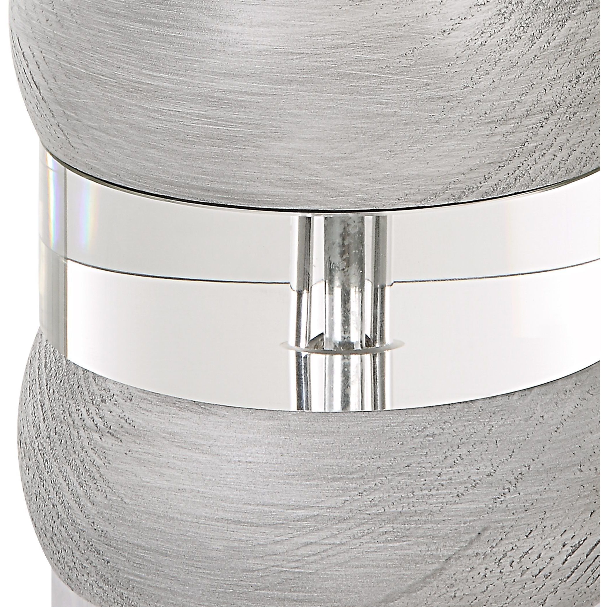 Band Together 28 inch 150 watt Crystal And Bleached Wood with Brushed Nickel Table Lamp Portable Light