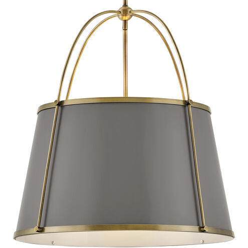 Clarke LED 25 inch Lacquered Dark Brass with Dark Matte Grey Indoor Chandelier Ceiling Light