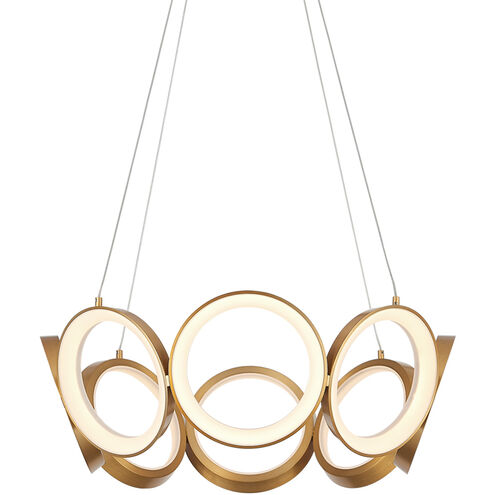 Oros LED 24 inch Antique Brass Chandelier Ceiling Light