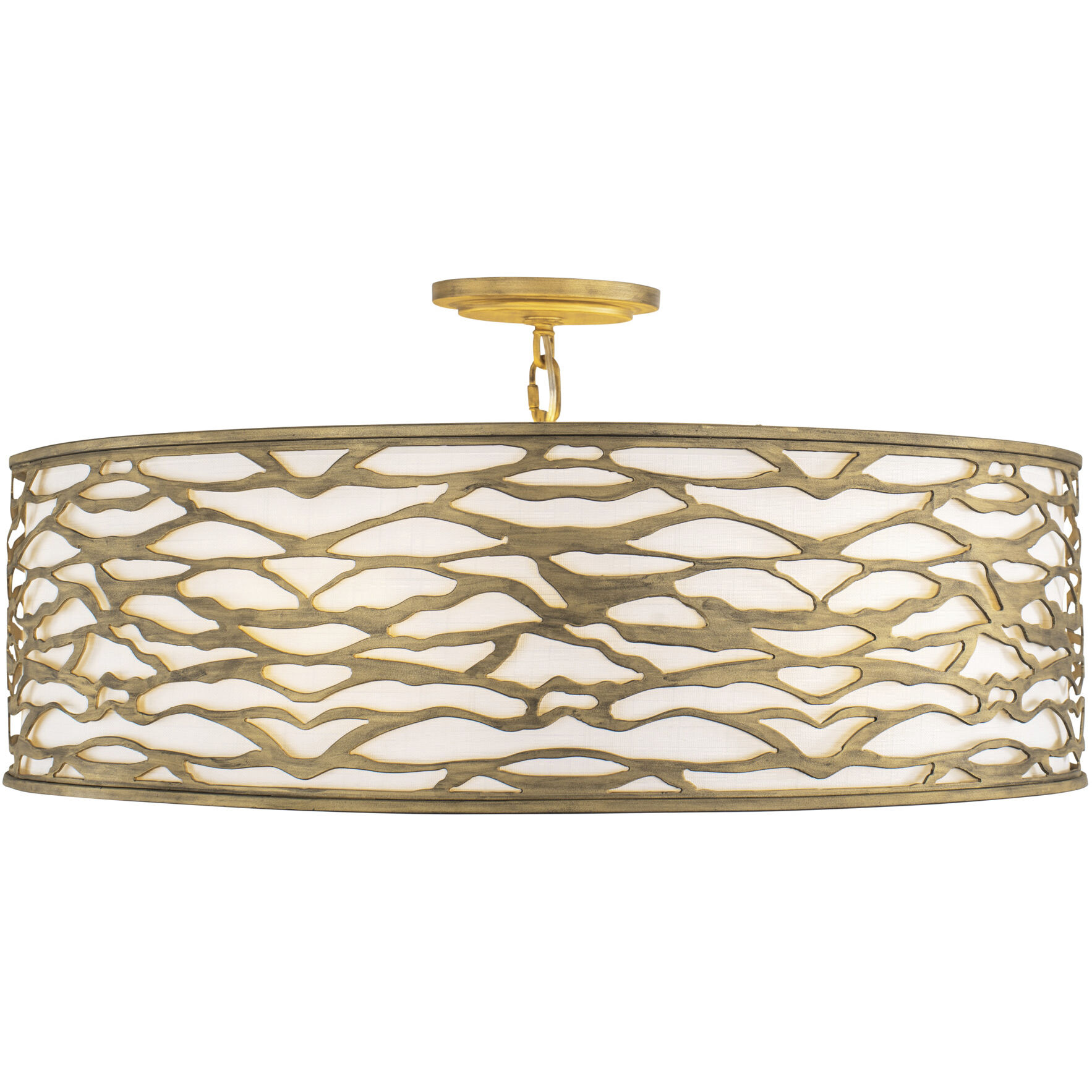 Kato 6 Light 30 inch Havana Gold Semi-Flush Ceiling Light