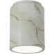 Radiance Cylinder LED 7 inch Carrara Marble Outdoor Flush-Mount in 1000 Lm LED
