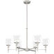 Xidane 6 Light 32 inch Brushed Nickel Chandelier Ceiling Light