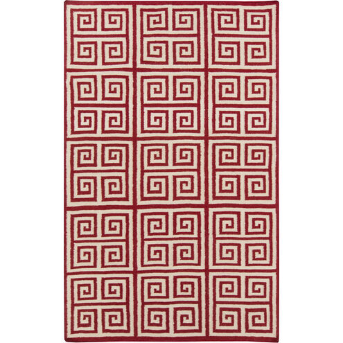 Frontier 66 X 42 inch Bright Red, Cream Rug