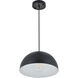Forte 1 Light 12 inch Black Pendant Ceiling Light