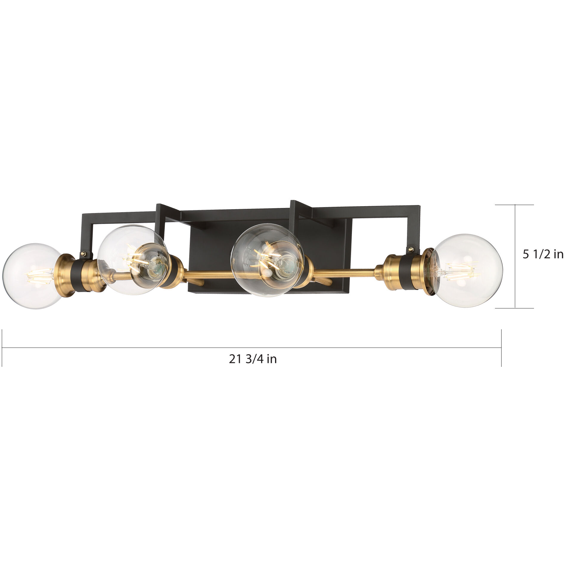 Intention 4 Light 22 inch Warm Brass and Black Vanity Light Wall Light