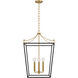 kate spade new york Carlyle 3 Light 13.75 inch Midnight Black / Burnished Brass Lantern Pendant Ceiling Light