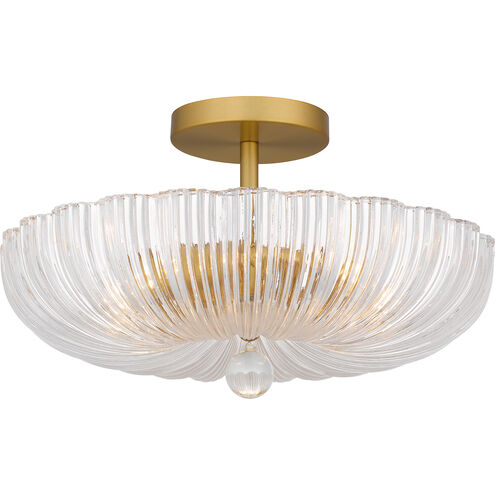 Belmond 3 Light 15.75 inch Brushed Gold Semi-Flush Mount Ceiling Light, Medium