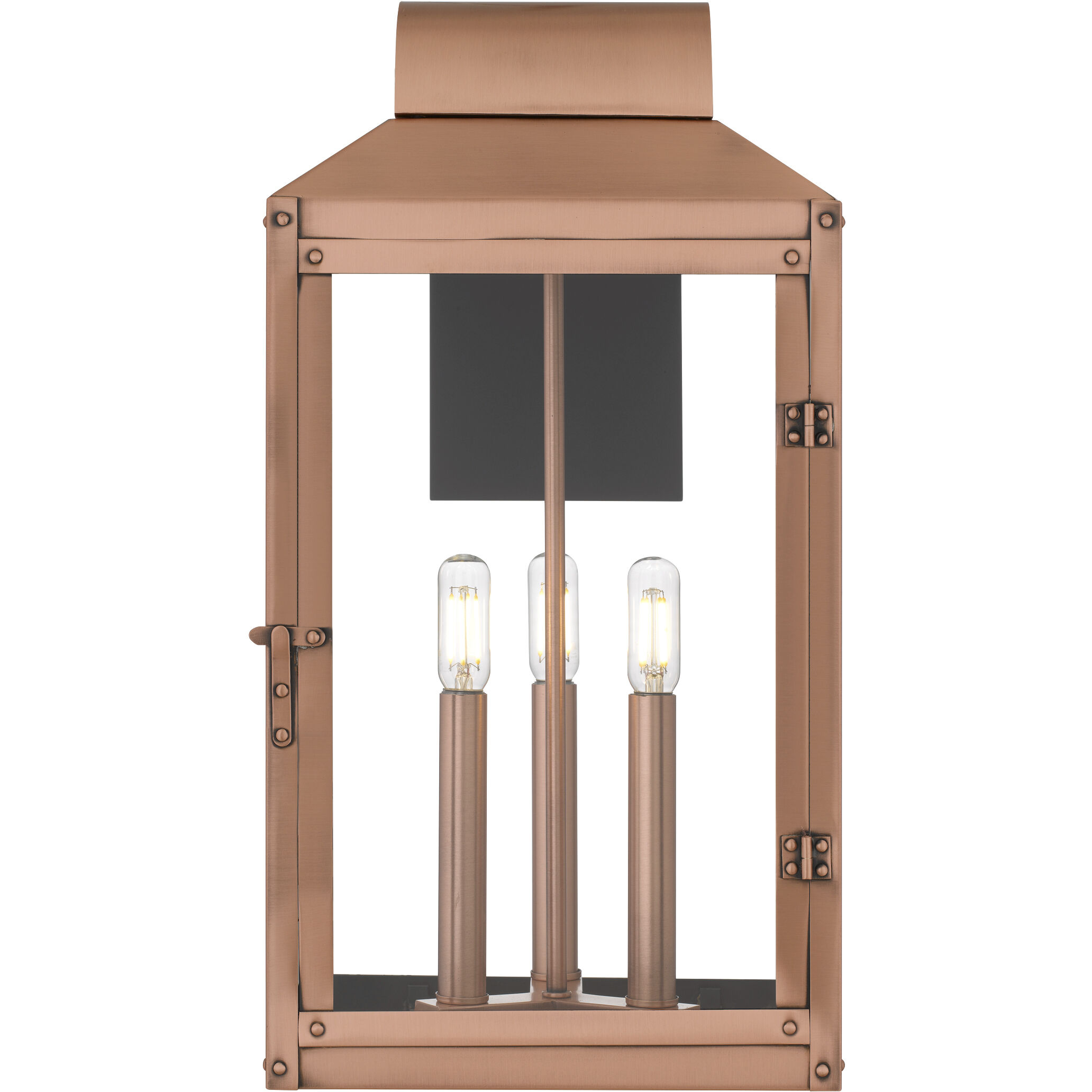 Beryn 3 Light 19 inch Aged Copper Outdoor Wall Lantern