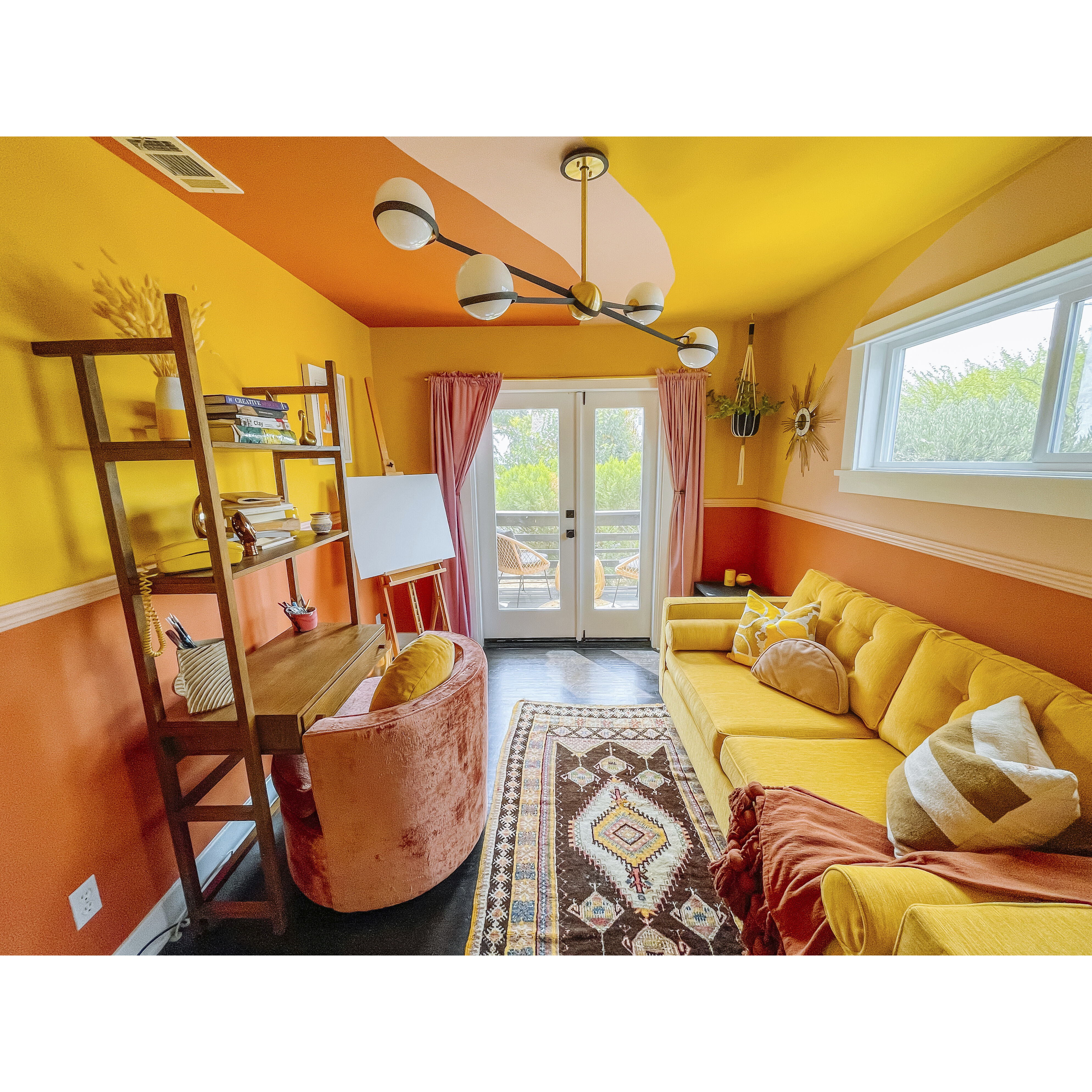 Ace 4 Light 49.5 inch Textured Bronze Brushed Brass Linear Ceiling Light