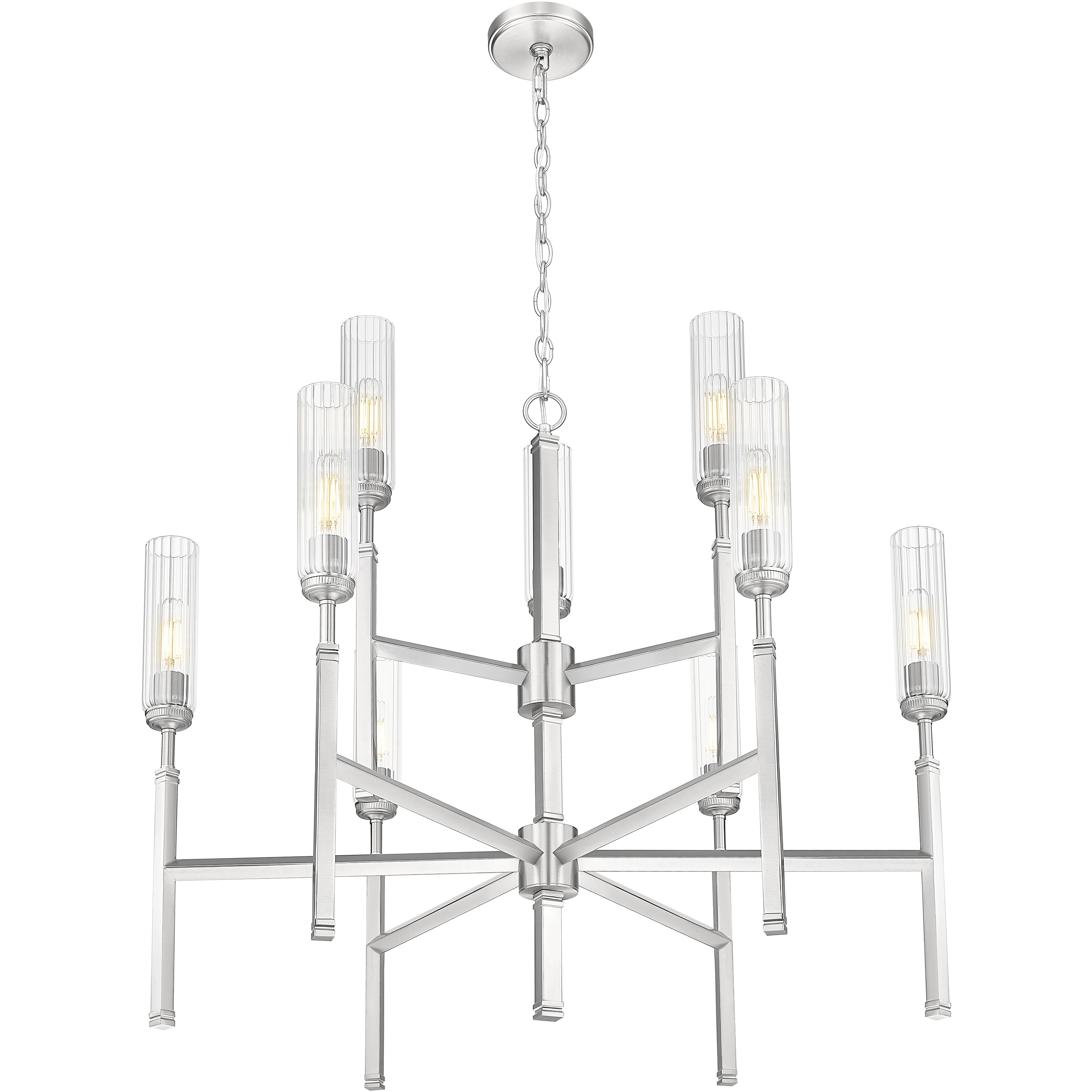 Esme 9 Light 38 inch Brushed Nickel Chandelier Ceiling Light