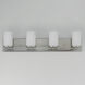 Lateral 4 Light 30 inch Satin Nickel Bath Vanity Wall Light in Satin White