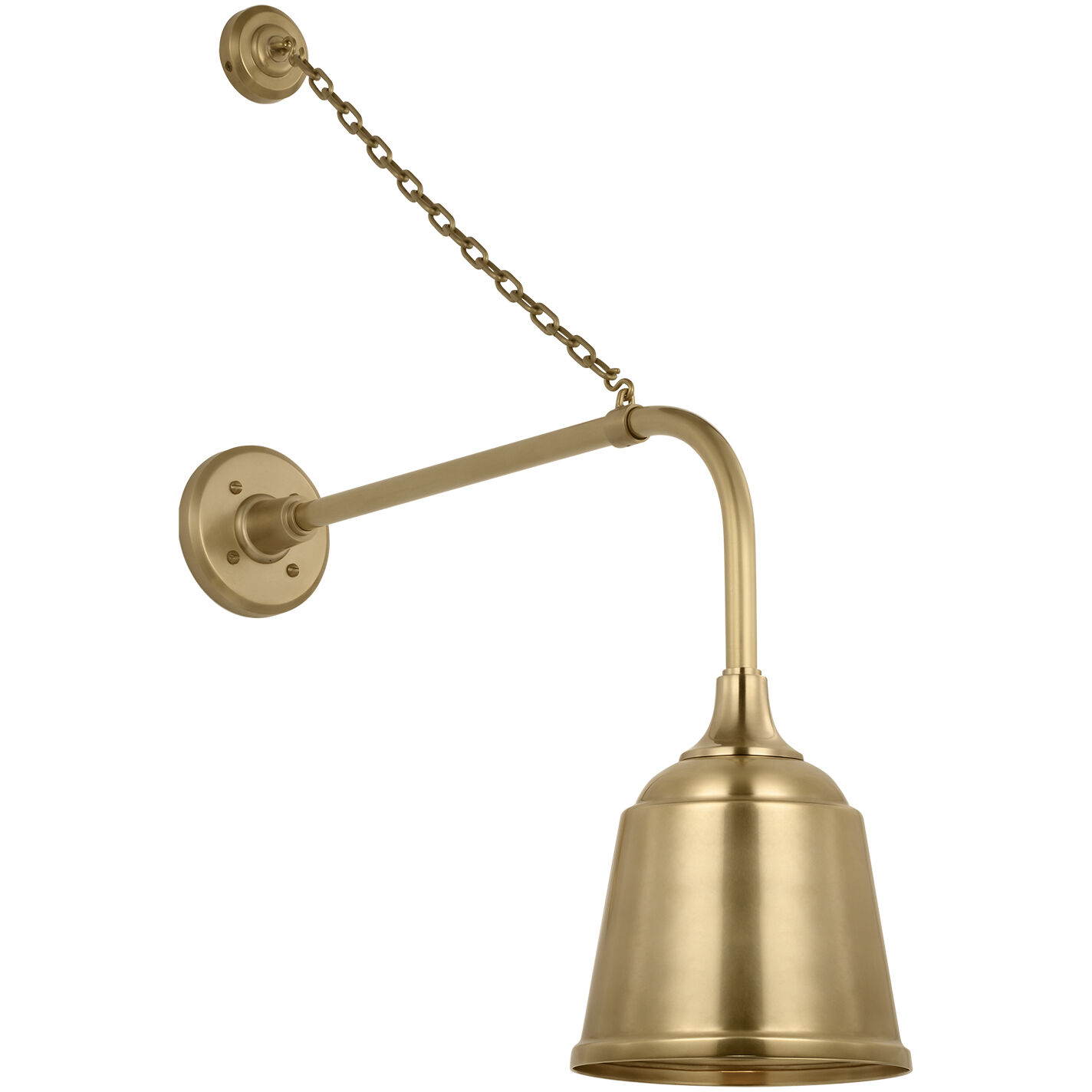 Thomas O'Brien Academy Barn Light LED 31.5 inch Hand-Rubbed Antique Brass Anchored Rex Barn Light in 8" Hand-Rubbed Antique Brass Rockhouse Shade