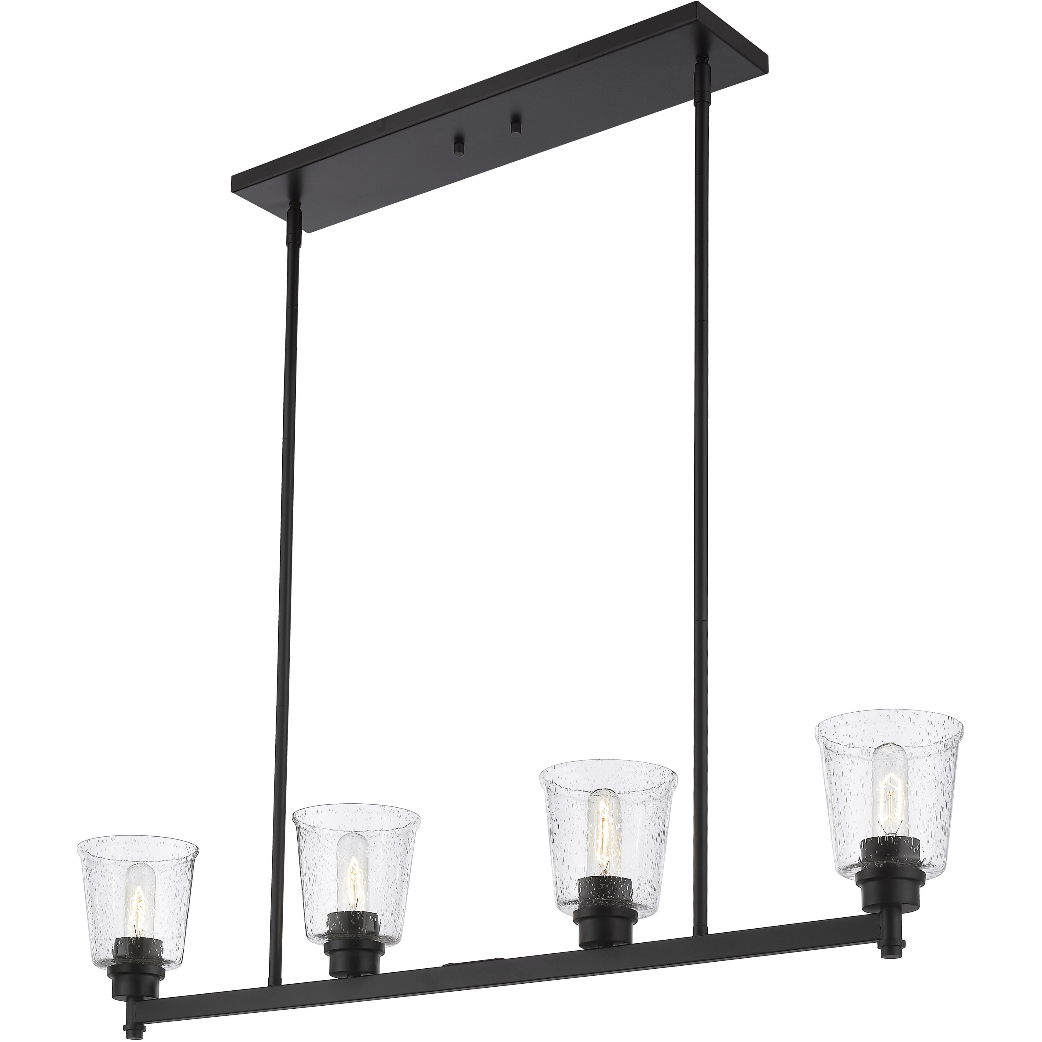 Bohin 4 Light 40 inch Matte Black Linear Chandelier Ceiling Light
