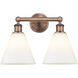 Berkshire 2 Light 17 inch Antique Copper and Matte White Bath Vanity Light Wall Light