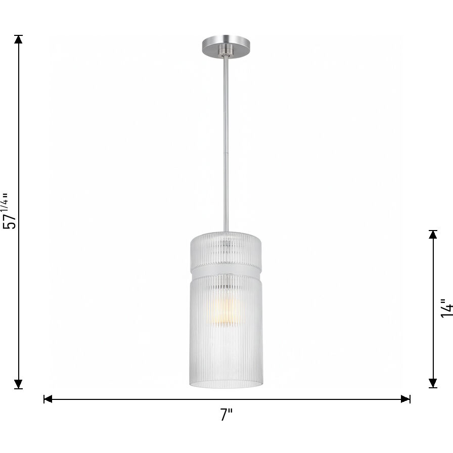 Drew & Jonathan Liouet 1 Light 7 inch Satin Brass Pendant Ceiling Light, Small