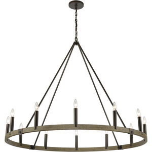 Transitions 12 Light 50 inch Oil Rubbed Bronze with Aspen Chandelier Ceiling Light